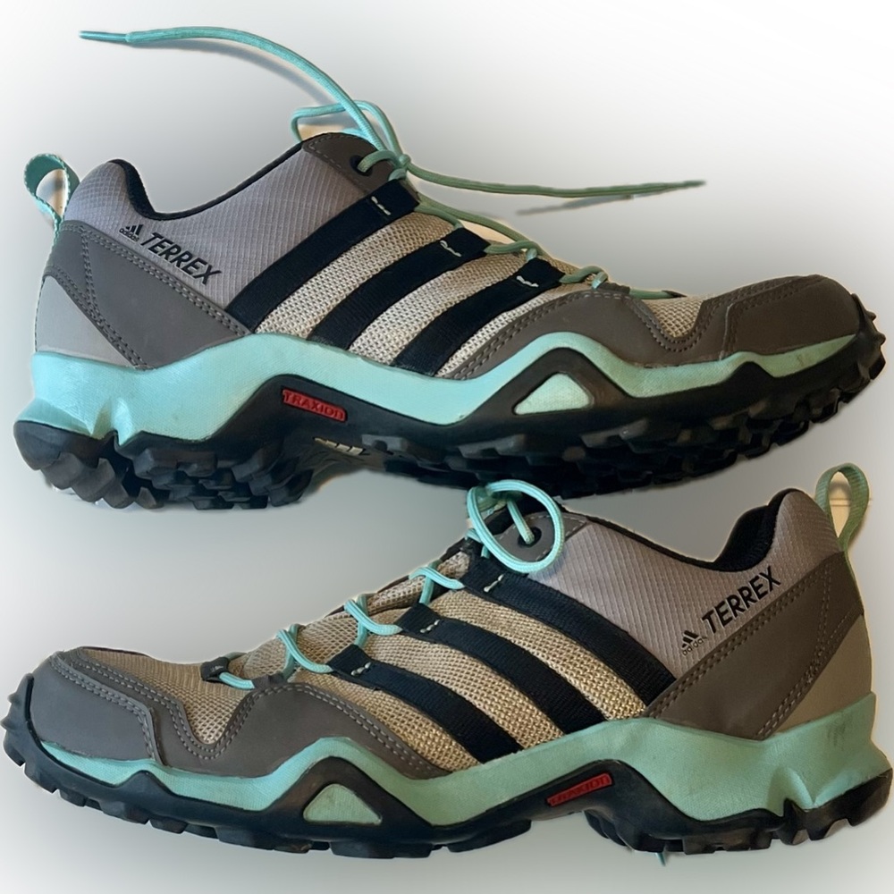 Adidas Women Shoes Terrex AX2R Trail Running Sneaker Gray Teal Black Size 8.5